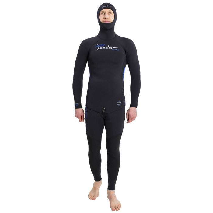 Freediving Komplettanzug mit Kapuze Ultra Herren 3mm Schwarz Größe M Marlin 118527