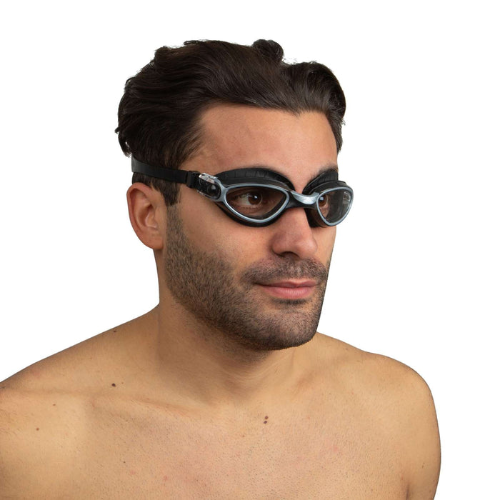 Schwimmbrille Axis Schwarz-Silber Klare Linsen Seac 152-56NAG-LT