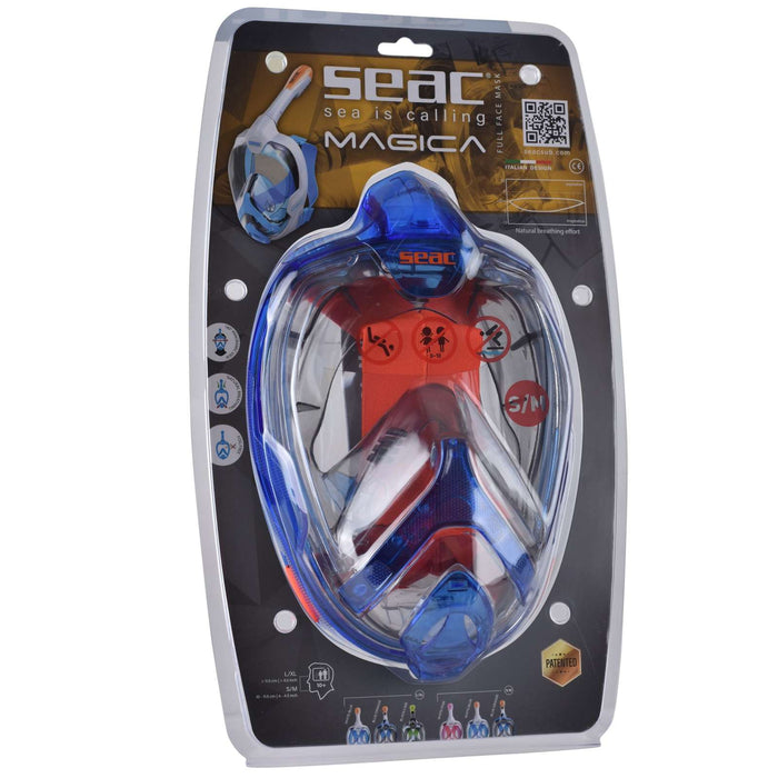 Schnorchel Vollgesichtsmaske Magica Grau-Blau-Orange S-M Seac 170-10BO-SLT