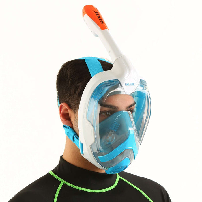 Schnorchel Vollgesichtsmaske Magica Weiß-Blau-Orange S-M Seac 170-10WO-SLT