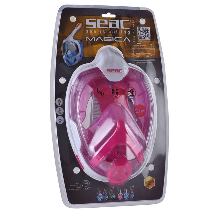 Schnorchel Vollgesichtsmaske Magica Weiß-Rosa S-M Seac 170-10WP-SLT