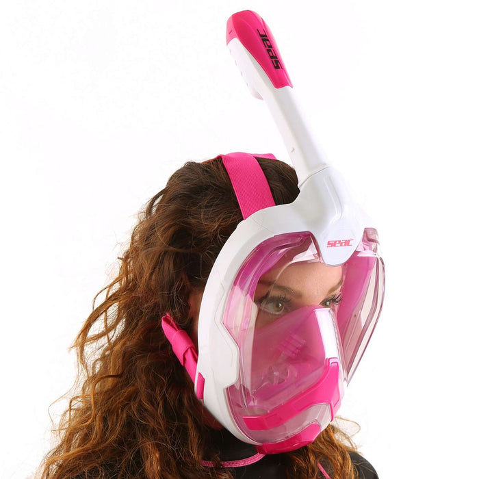 Schnorchel Vollgesichtsmaske Magica Weiß-Rosa S-M Seac 170-10WP-SLT