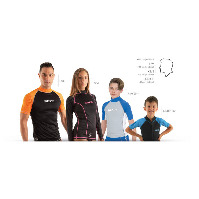 Schnorchel Vollgesichtsmaske Libera Schwarz-Orange S-M Seac 170-6NO-SKL