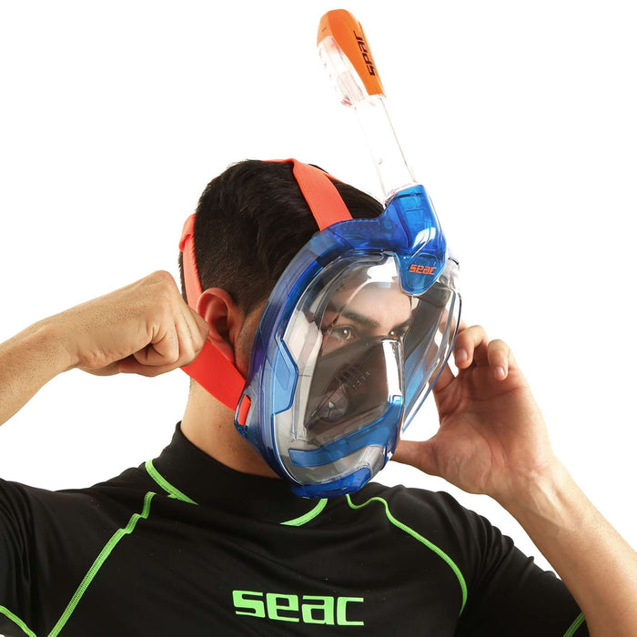 Schnorchel Vollgesichtsmaske Magica Grau-Blau-Orange L-XL Seac 170-9BO-SLT