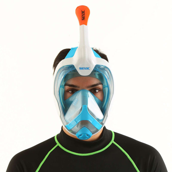 Schnorchel Vollgesichtsmaske Magica Weiß-Blau-Orange L-XL Seac 170-9WO-SLT