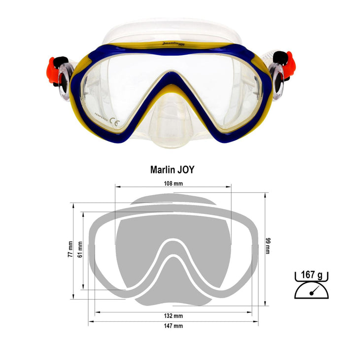 Schnorchelmaske Junior Kinder Blau-Klar Marlin 213132