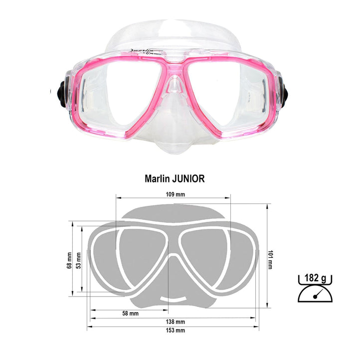 Schnorchelmaske Junior Kinder Pink-Klar Marlin 213134