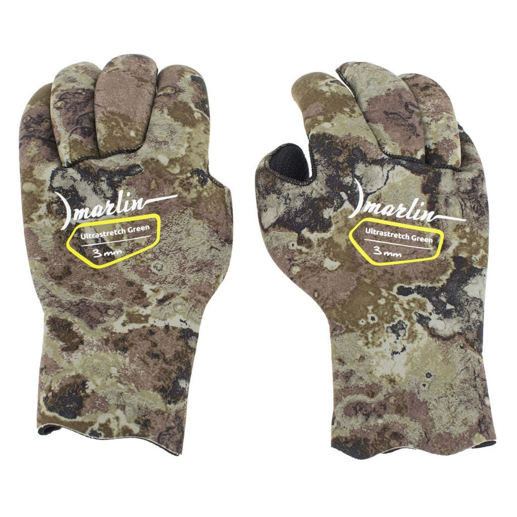 Tauchhandschuhe Ultrastretch 3mm Grün-Camo Größe S Marlin 213183