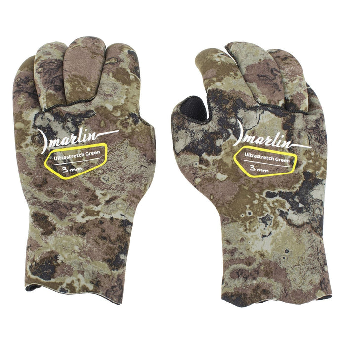 Tauchhandschuhe Ultrastretch 3mm Grün-Camo Größe S Marlin 213183
