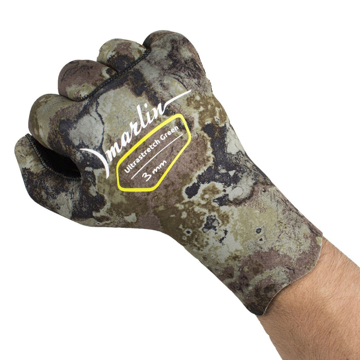 Tauchhandschuhe Ultrastretch 3mm Grün-Camo Größe M Marlin 213184