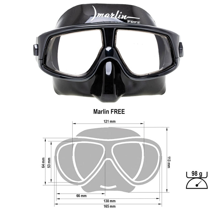 Freitauchmaske Free Schwarz Marlin 216182