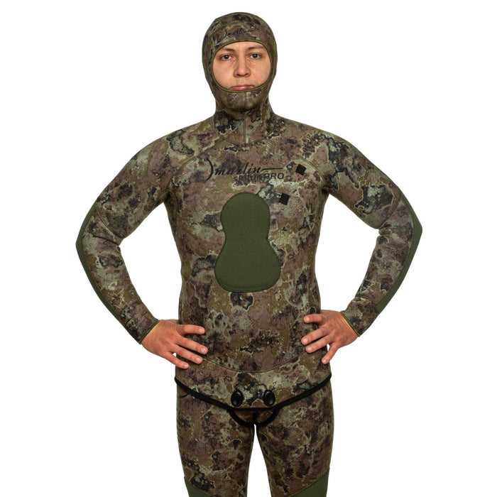 Spearfishing Full Wetsuit Skilur Pro 5mm Grün-Camo Größe M Marlin 216463