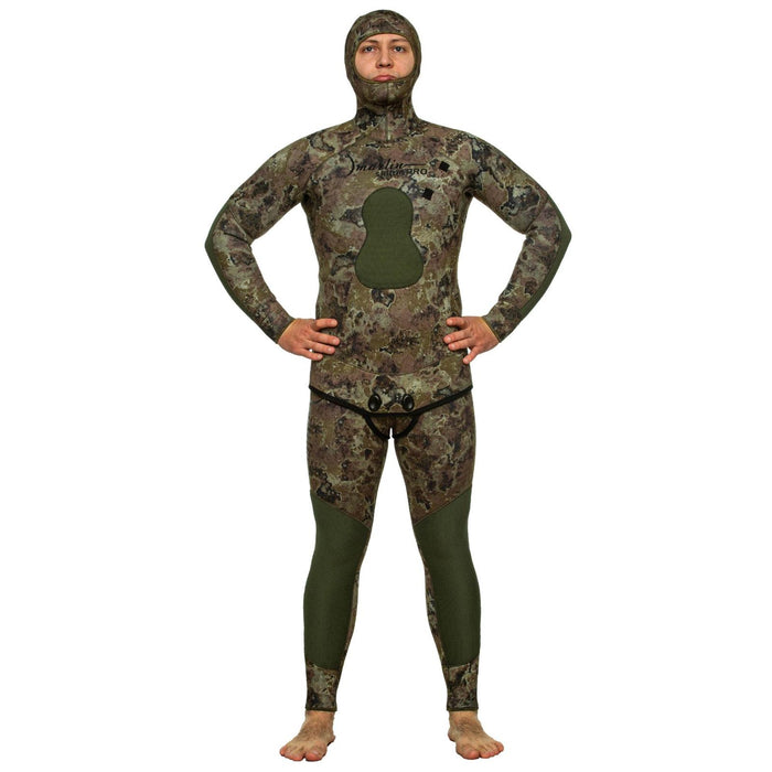 Spearfishing Full Wetsuit Skilur Pro 5mm Grün-Camo Größe L Marlin 216465
