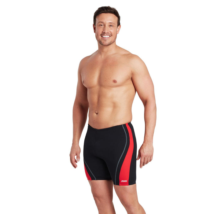 Schwimm Jammers Eaton Mid Männer Schwarz-Rot Größe 38-XXL Zoggs 462923BKRD38
