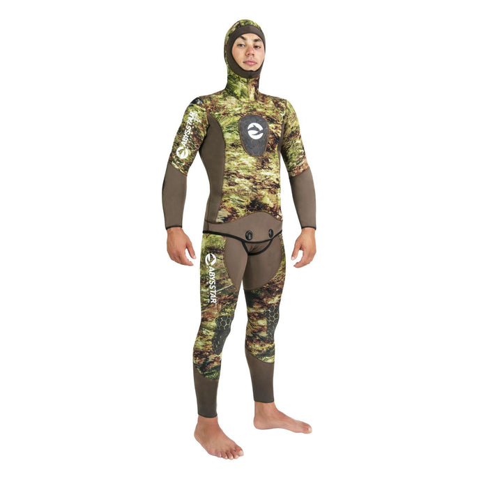 Schnorchelanzug Grouper Evo Nylon Herren 3mm Camo-Grün XXL Abysstar 63244