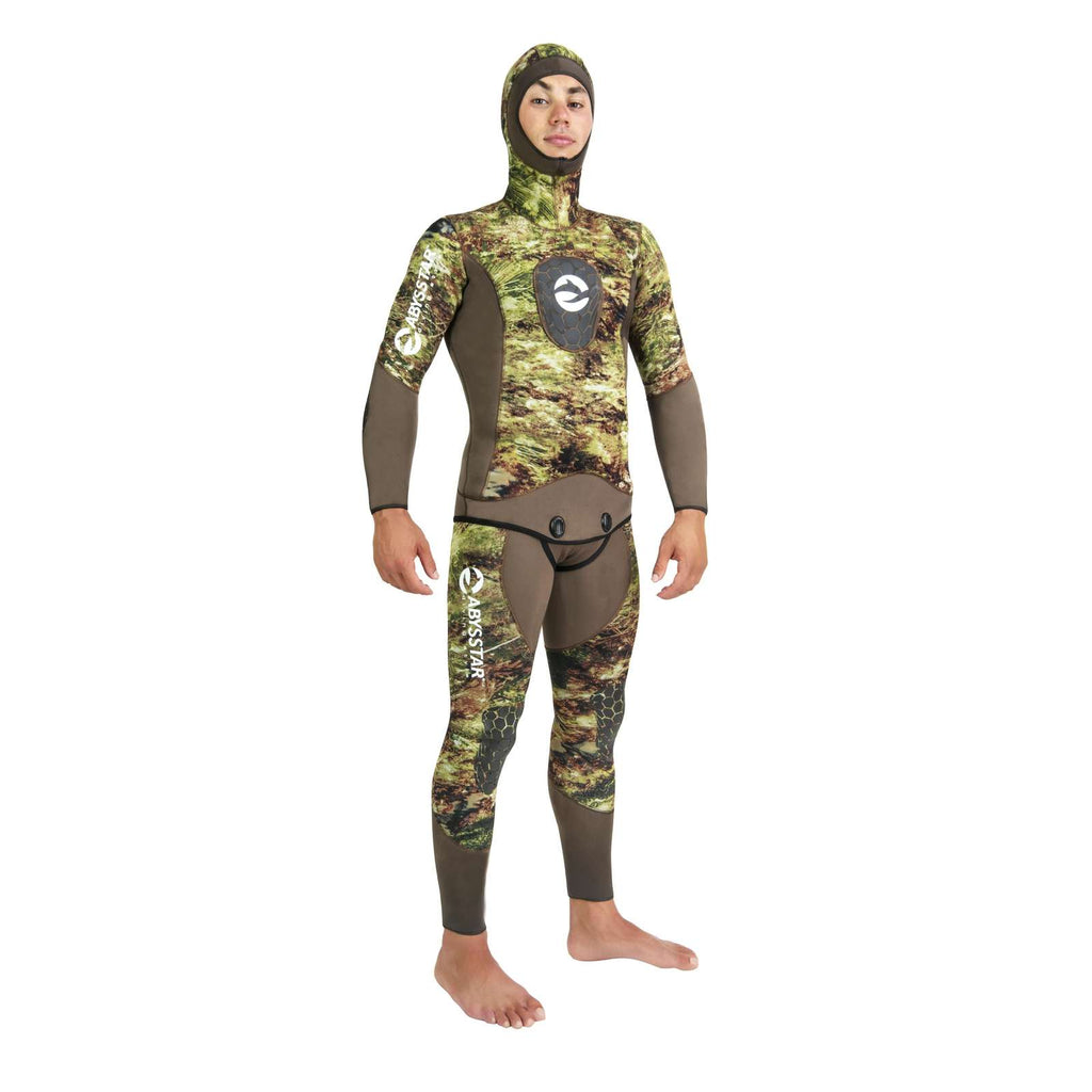 Schnorchelanzug Grouper Evo Herren 7mm Camo-Grün XXL Abysstar 69143