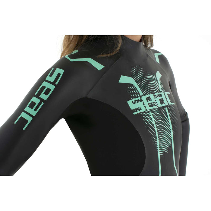 Neoprenanzug Pace Frau 2,5-3,5mm Schwarz-Türkis M Seac 1-134-M