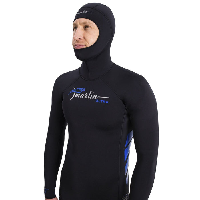 Freediving Komplettanzug mit Kapuze Ultra Herren 5mm Schwarz Größe M Marlin 118533
