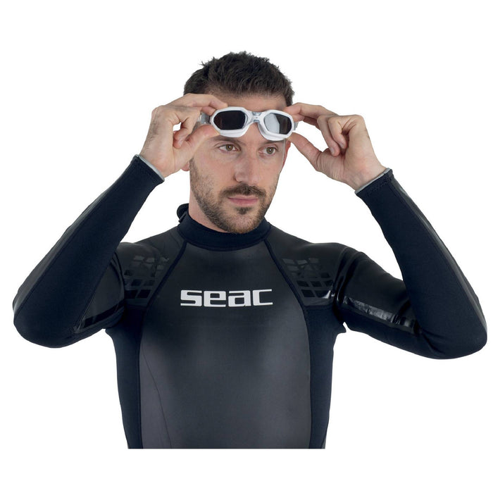 Schwimmbrille Aquatech Weiß-Silber Seac 152-32WAG