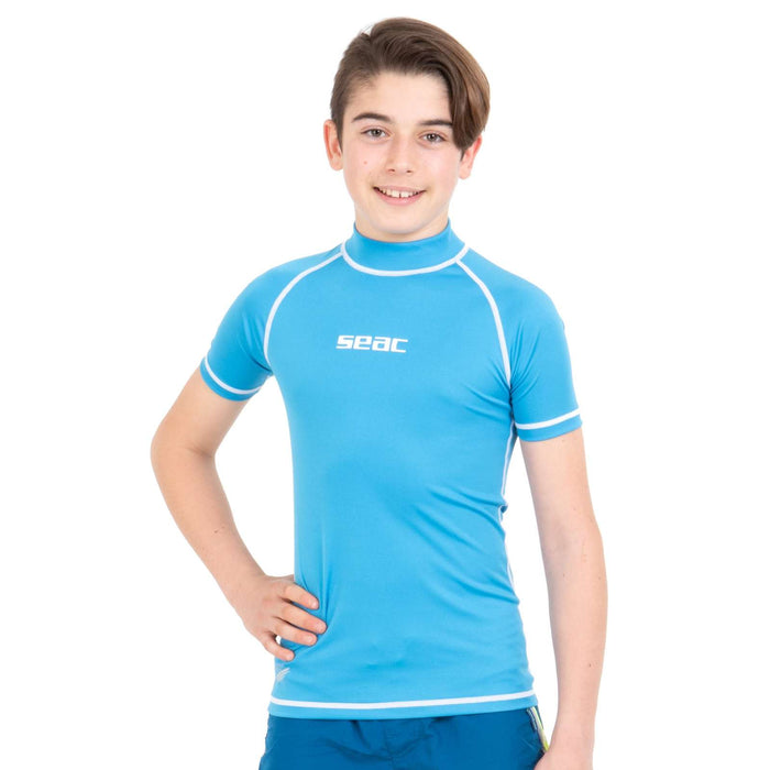 Rash Guard T-Sun Kurz Kinder Junge Hellblau 11 Jahre Seac 155-20-11