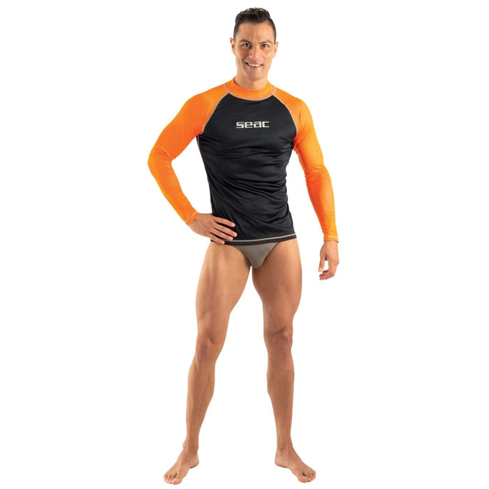 Rash Guard T-Sun Long Man Black-Orange L Seac 155-24-L