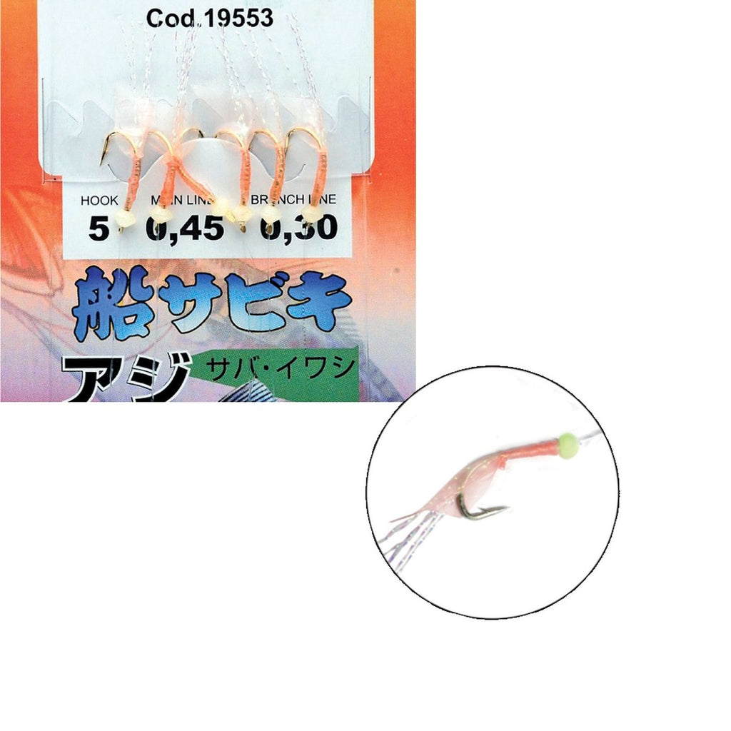 Sabiki Rigs mit hellem rosa Garnelenhaut 20 Stück Nr. 5 Expert Predator 1955305