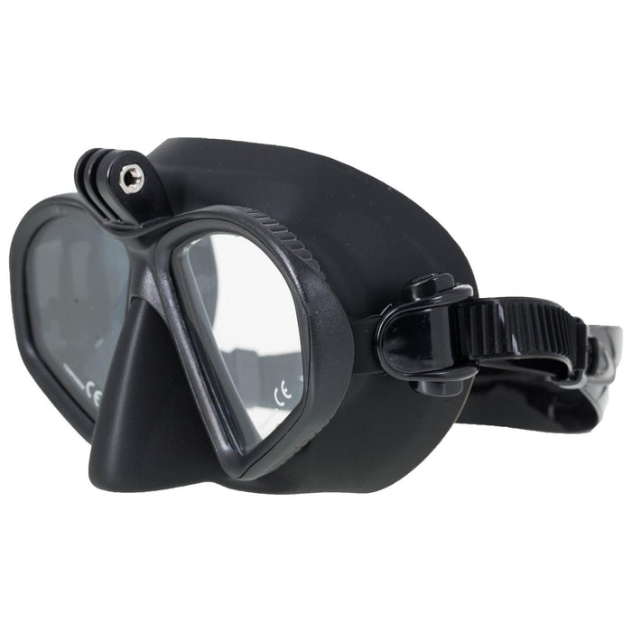 Tauchermaske Matt Schwarz mit Kamerahalterung Marlin 213091