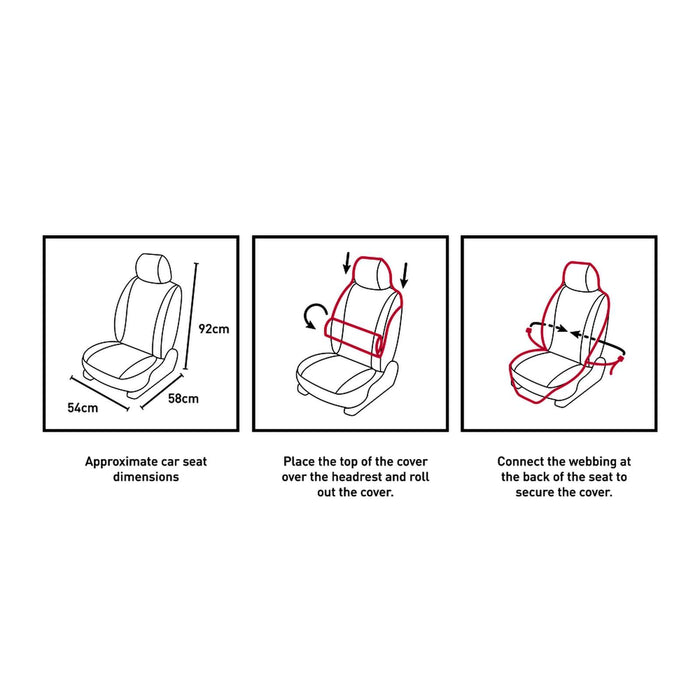 Autositz Rollbezug Einzel Schwarz Einheitsgröße Mystic 35009_240335_900_OS