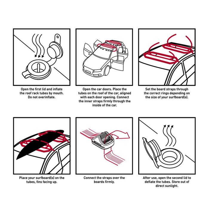 Aufblasbares Dachträger System Einzel Schwarz Mystic 35009_240900_900_OS