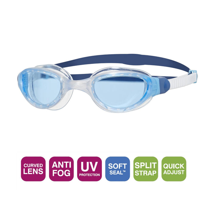 Swimming Goggles Phantom 2.0 Clear-Navy Tinted-Blue Lenses Zoggs 461031CLNVTBL