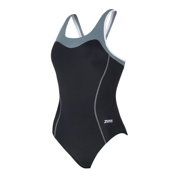 Einteiliger Badeanzug Tokyo Iceback Schwarz-Grau Größe 44-XXXL Zoggs 462580BKGY44