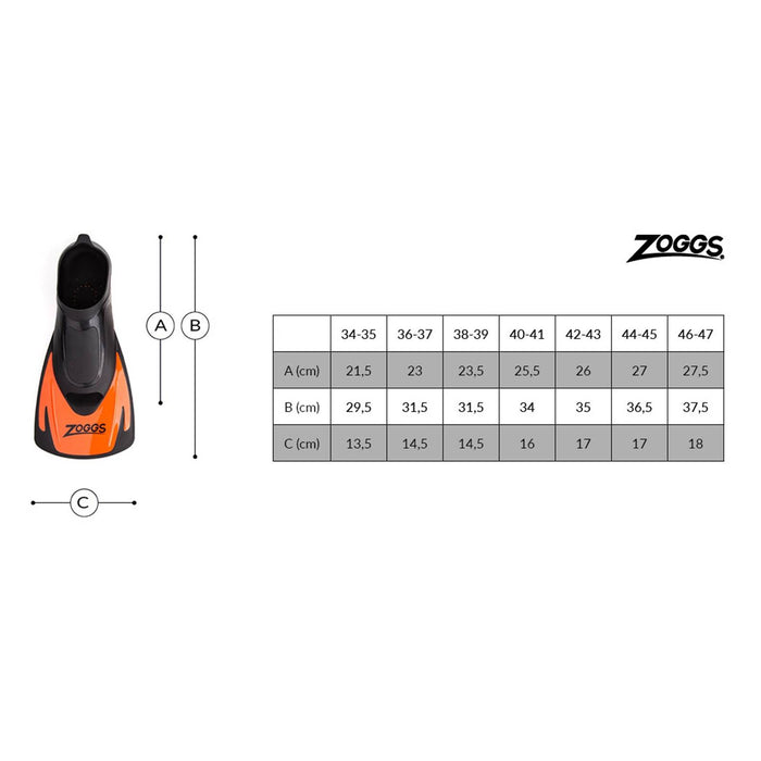 Schwimmflossen Swim Energy Schwarz-Orange EU 38-39-UK 5-6 Zoggs 465214SFOR38
