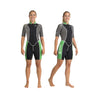 Schnorcheln Kurz-Neoprenanzug Surf Frau 2,5mm Schwarz-Grau-Grün XL Abysstar 69499