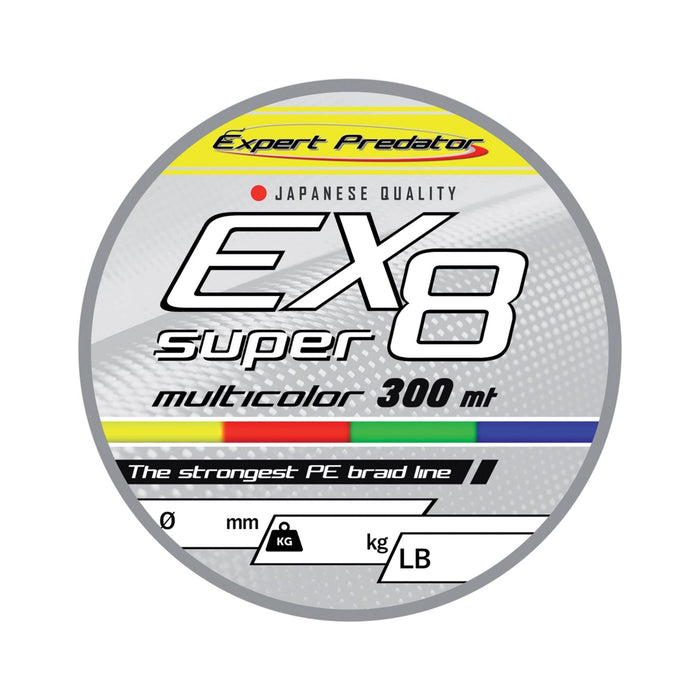 Geflochtene Schnur Ex-Super 8 Multicolor 300m 29,5kg 0,30mm Expert Predator 69625