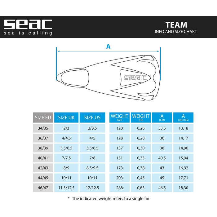 Schwimmflossen Team Blau-Weiß Größe 34-35 Seac 71-28B-34-35