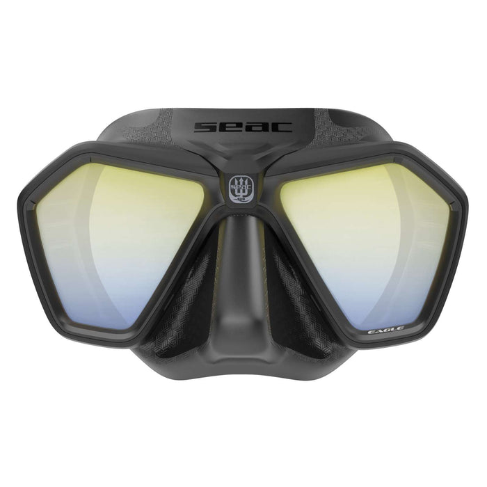 Freitauch- und Spearfishing-Maske Eagle Spiegellinsen Schwarz-Gelb Seac 75-66NY-SBL-LS