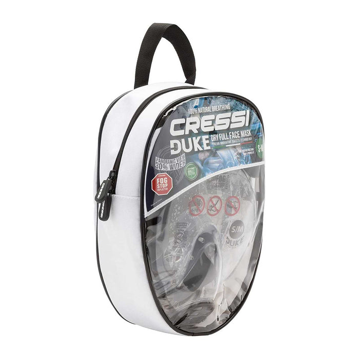 Snorkeling Full Face Mask Duke Transparent-Blue S-M Cressi XDT000020